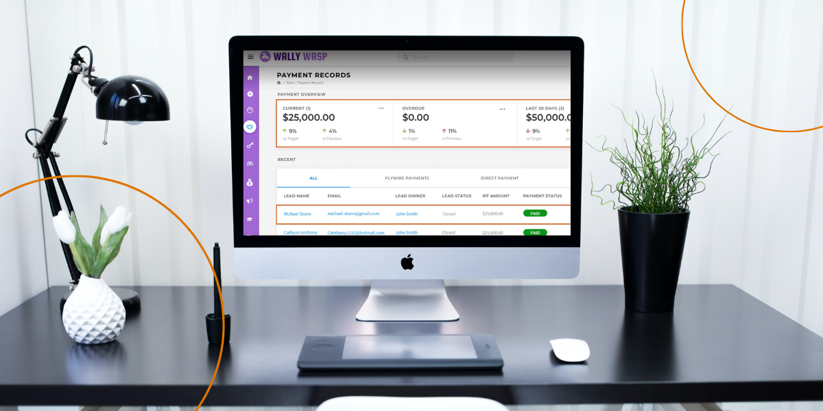 FranConnect's payment software on a desktop