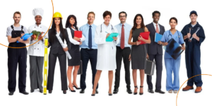 A group of people from all different professions