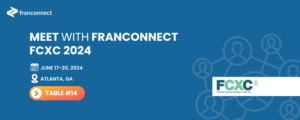 FranConnect is sponsoring FCXC 2024! Image features the FCXC logo on a blue background with orange and white accents.