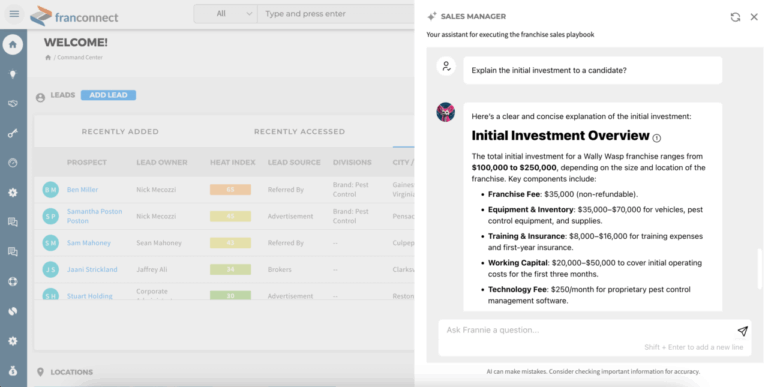 Frannie agent page on sales module Frannie agent page on sales module