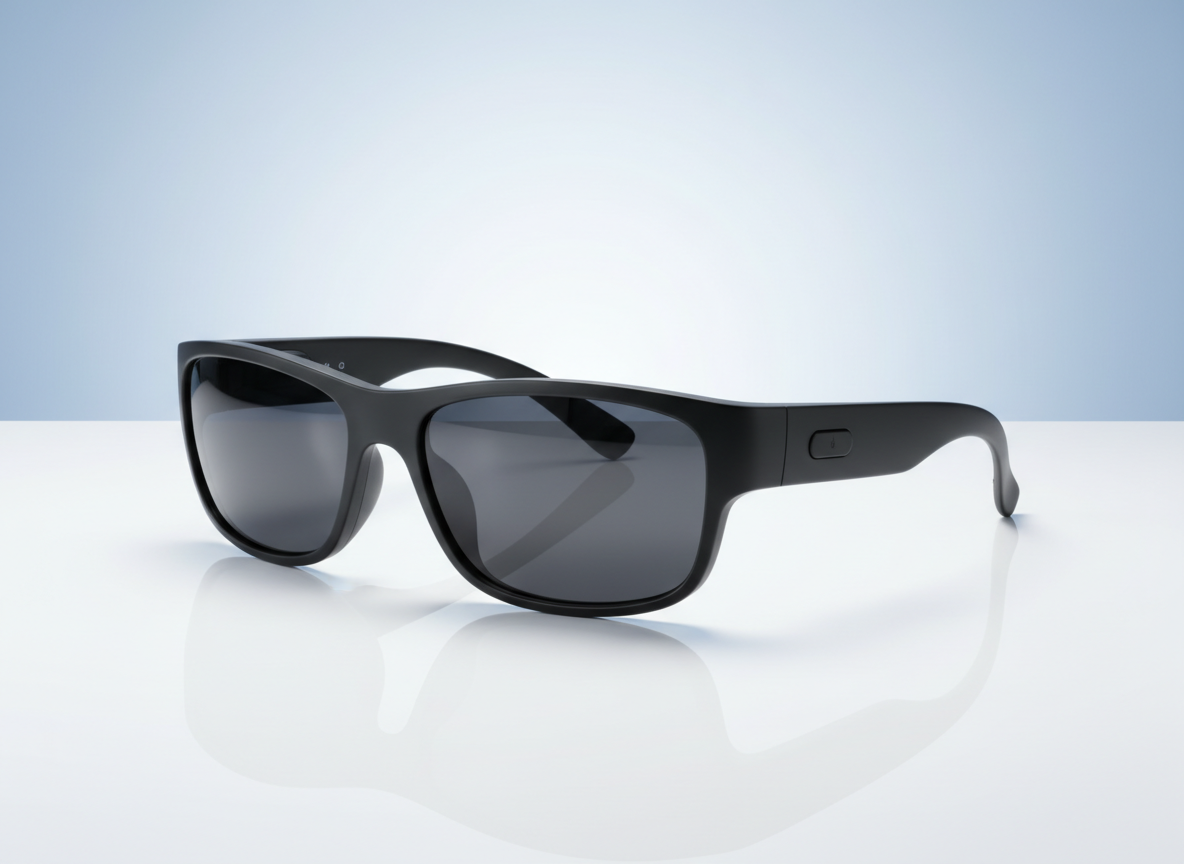 Example prize image of black AI smart glasses